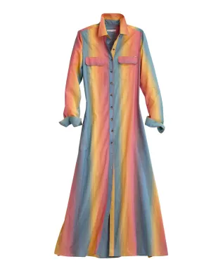 Tin Haul Womens Multi-Color 100% Cotton Serape Stripe L/S Dress Fresh Wear Tin Haul Womens Multi-Color 100% Cotton Serape Stripe L/S Dress All Day Wear