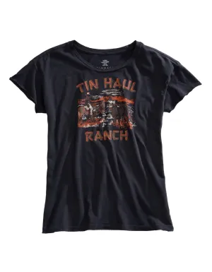 Tin Haul Womens Ranch Scene Grey 100% Cotton S/S T-Shirt Fashion Picks Snag Resistant Fabric Tin Haul Womens Ranch Scene Grey 100% Cotton S/S T-Shirt