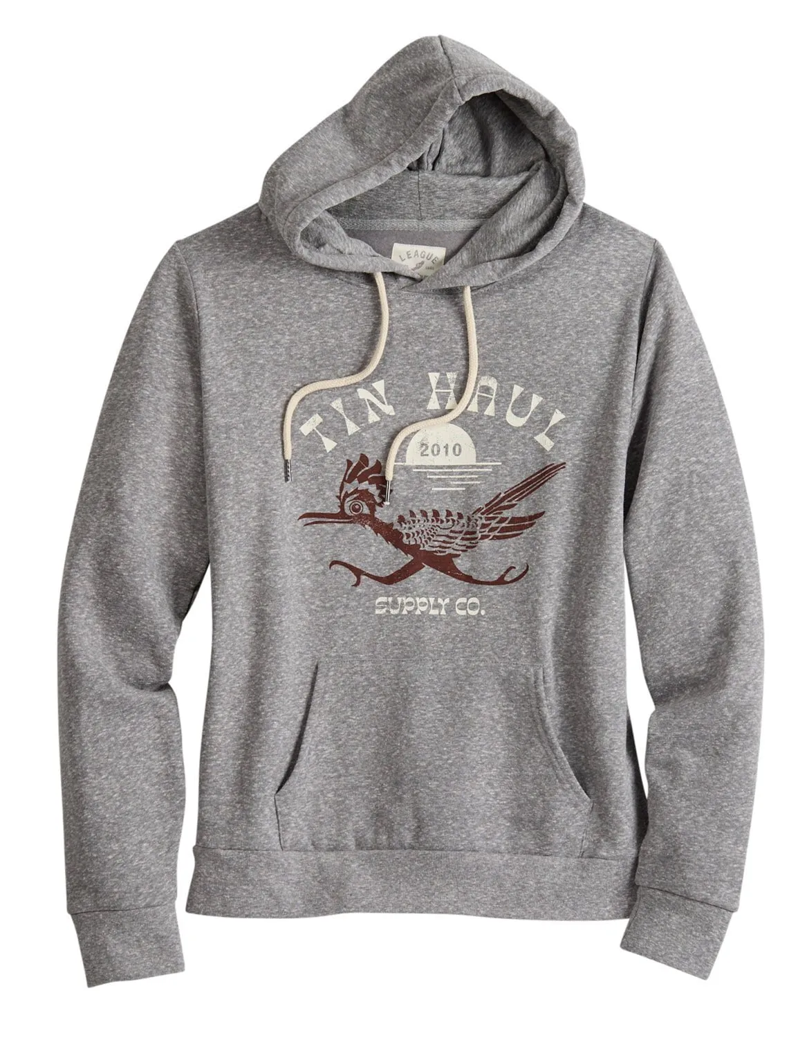 Smart Waistband Tin Haul Womens Road Runner Grey Cotton Blend Hoodie