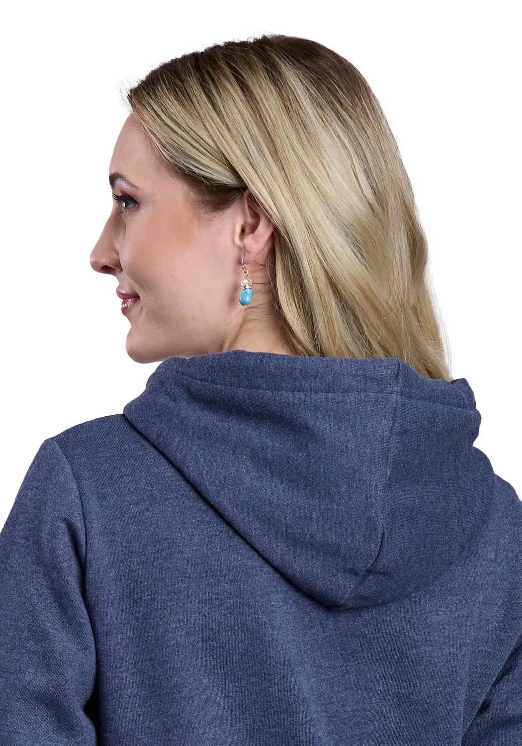 Daily Mix Tin Haul Womens Roping Cowgirl Blue Cotton Blend Hoodie