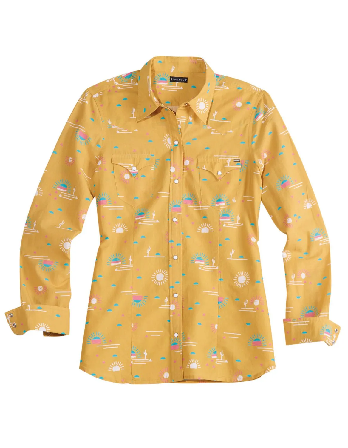 Tin Haul Womens Santa Fe Sun Yellow 100% Cotton L/S Shirt Unisex Option adult clothing