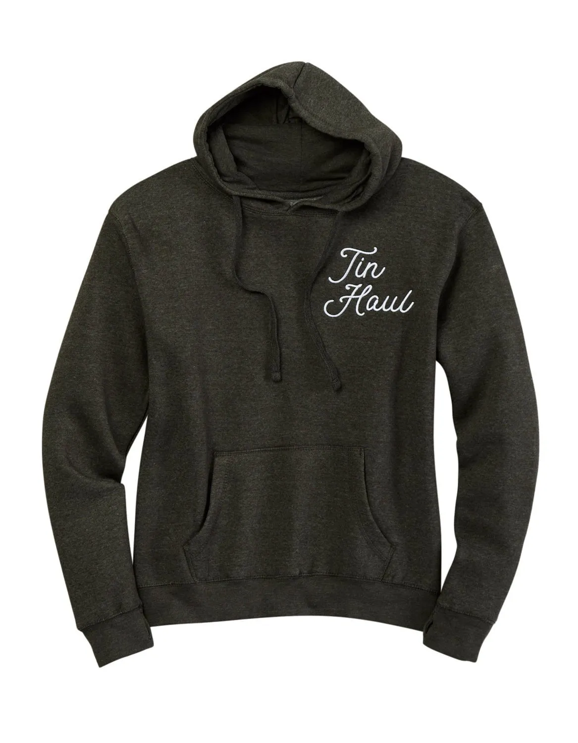 Soft Road Trip Youth Style Tin Haul Womens Script on Left Chest Graphite Cotton Blend Hoodie