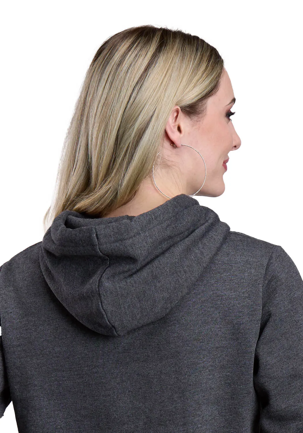 Chill Attire Tin Haul Womens Tri-Blend Script Heather Charcoal Poly/Cotton Hoodie