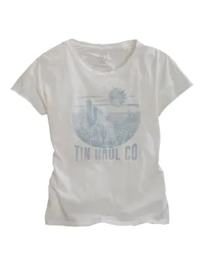 Tin Haul Womens White 100% Cotton Blue Moon Arising S/S T-Shirt Personalized Touch Quick Dry Technology Tin Haul Womens White 100% Cotton Blue Moon Arising S/S T-Shirt