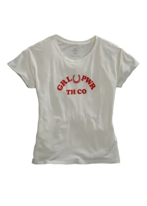 Tin Haul Womens White 100% Cotton Girl Power S/S T-Shirt Quality Comfort Tin Haul Womens White 100% Cotton Girl Power S/S T-Shirt Polka Dot Trendy Layer