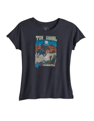 Tin Haul Womens Women Desert Rider Black 100% Cotton S/S T-Shirt Weekend Wear Eco-Friendly Fabric Tin Haul Womens Women Desert Rider Black 100% Cotton S/S T-Shirt