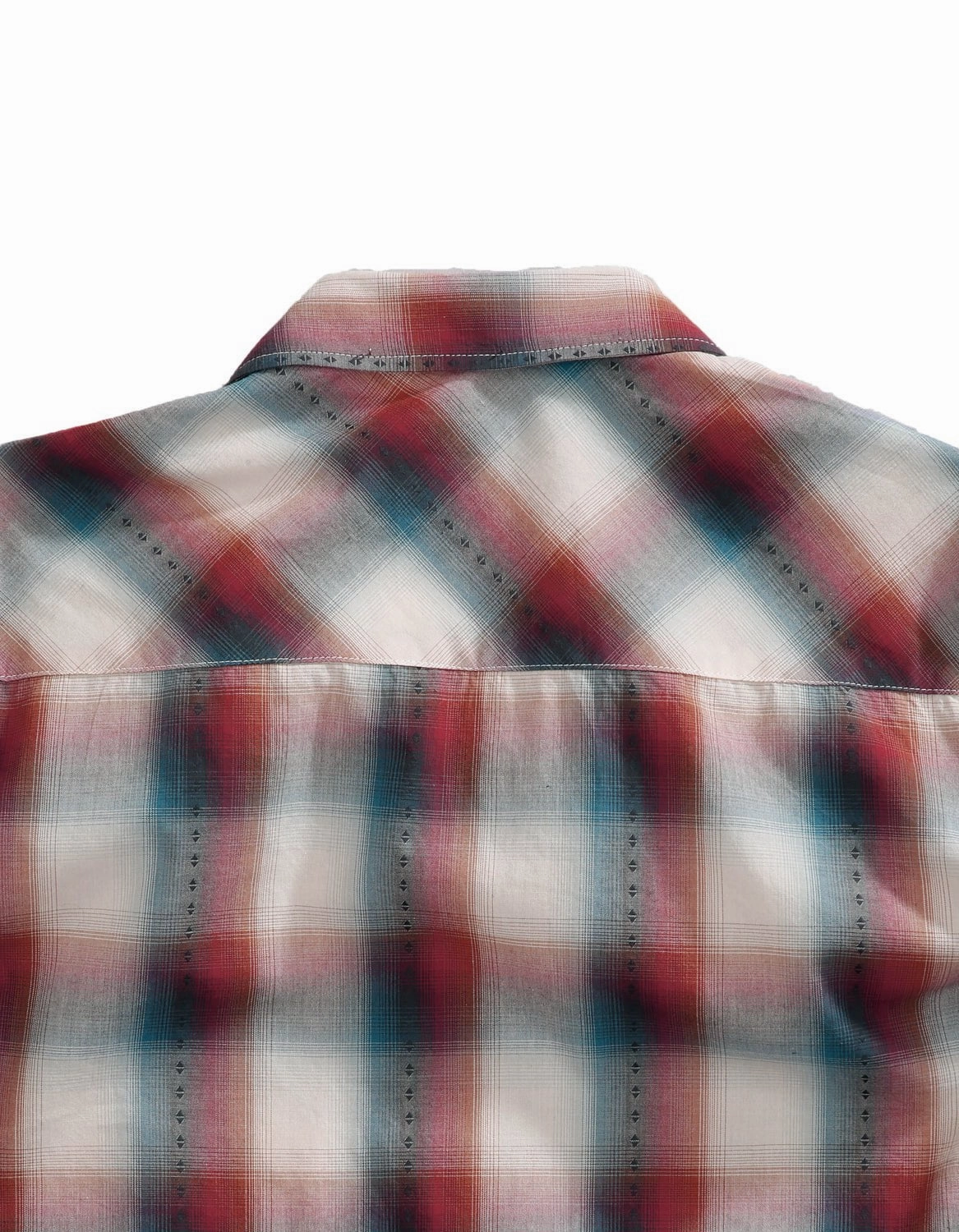 Tin Haul Mens Brown/Red 100% Cotton Ombre Dobby L/S Shirt Smooth Cotton Blend Asymmetrical Cut