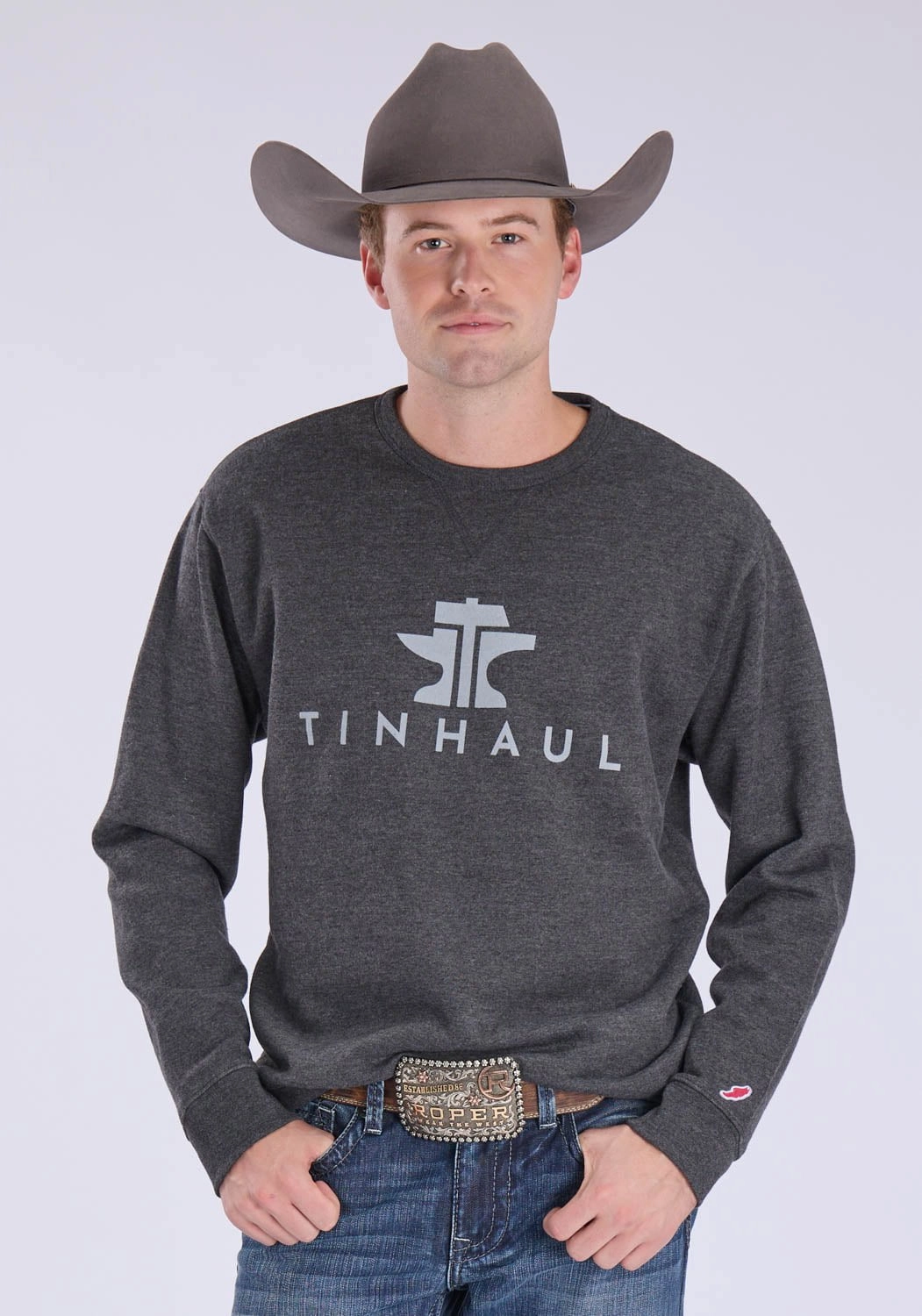 Weekend Style Tin Haul Mens Ultra Soft Fleece Heather Charcoal Poly/Cotton Sweatshirt