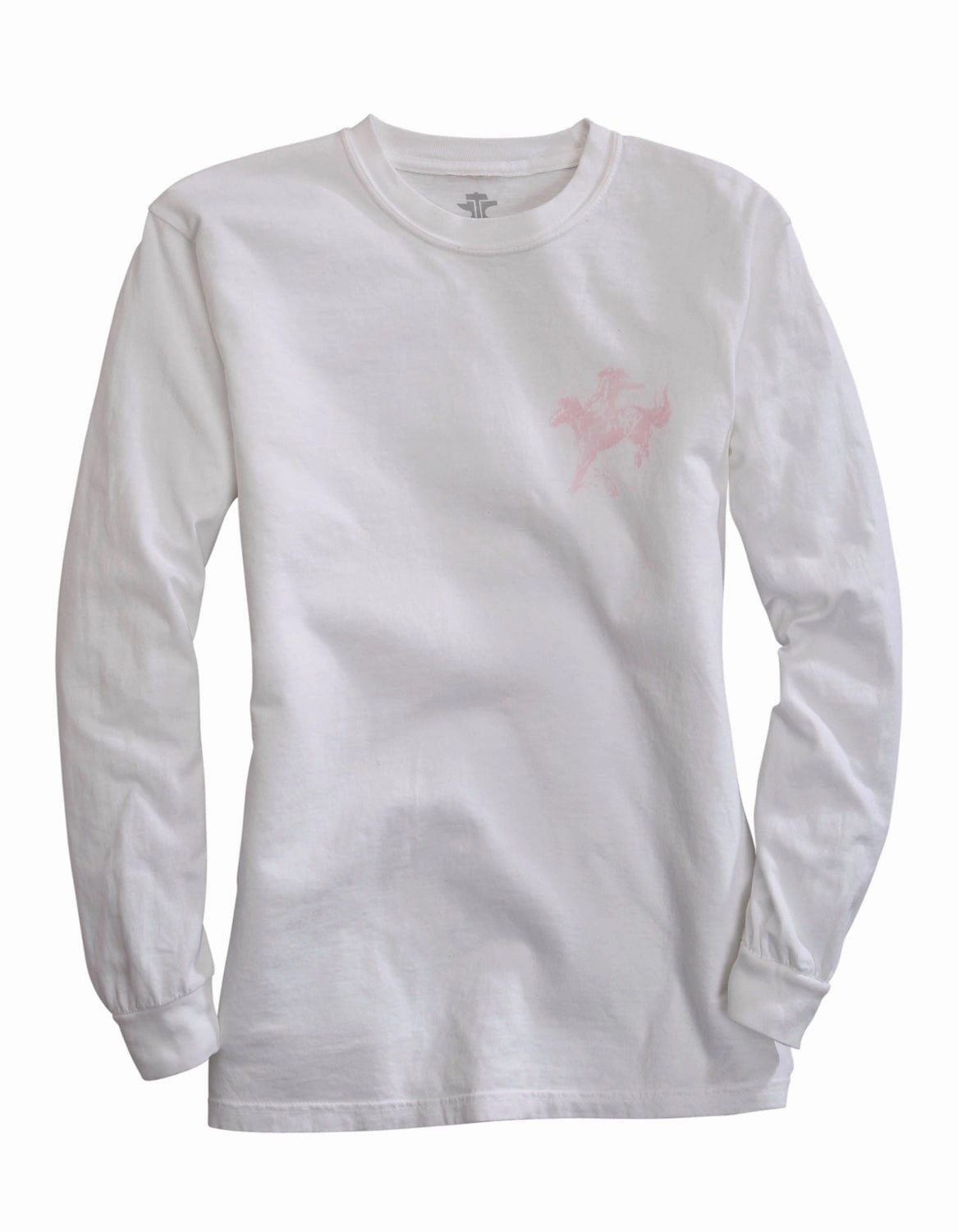 Tin Haul Womens White 100% Cotton Blush Lady Bronc L/S T-Shirt Day To Night Youth Style Student Outfit