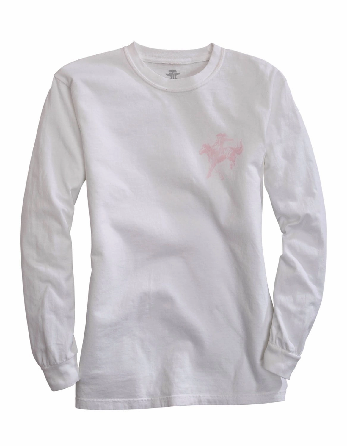 Tin Haul Womens White 100% Cotton Blush Lady Bronc L/S T-Shirt Day To Night