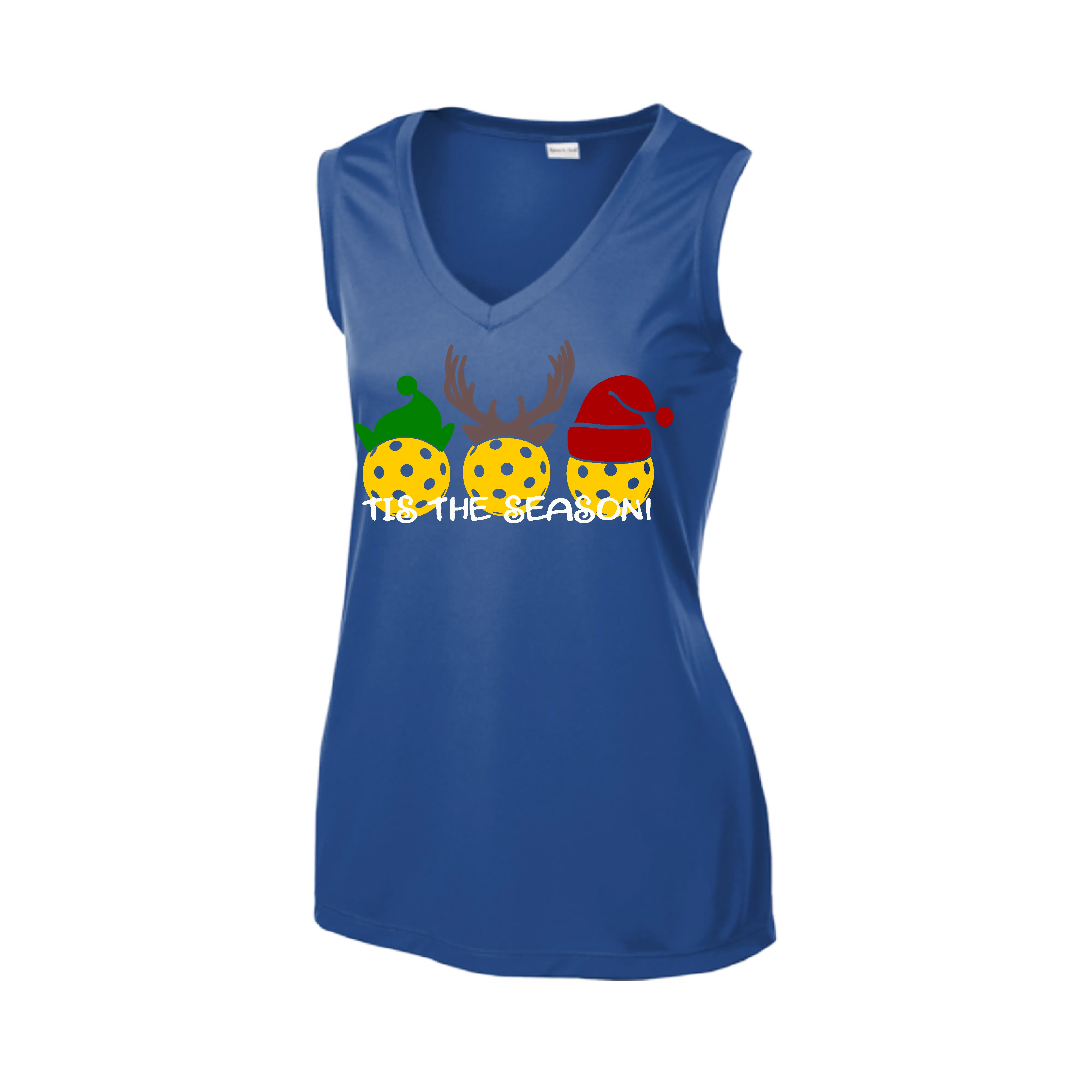 Tis the Season | Women’s Sleeveless Pickleball Shirt | 100% Polyester