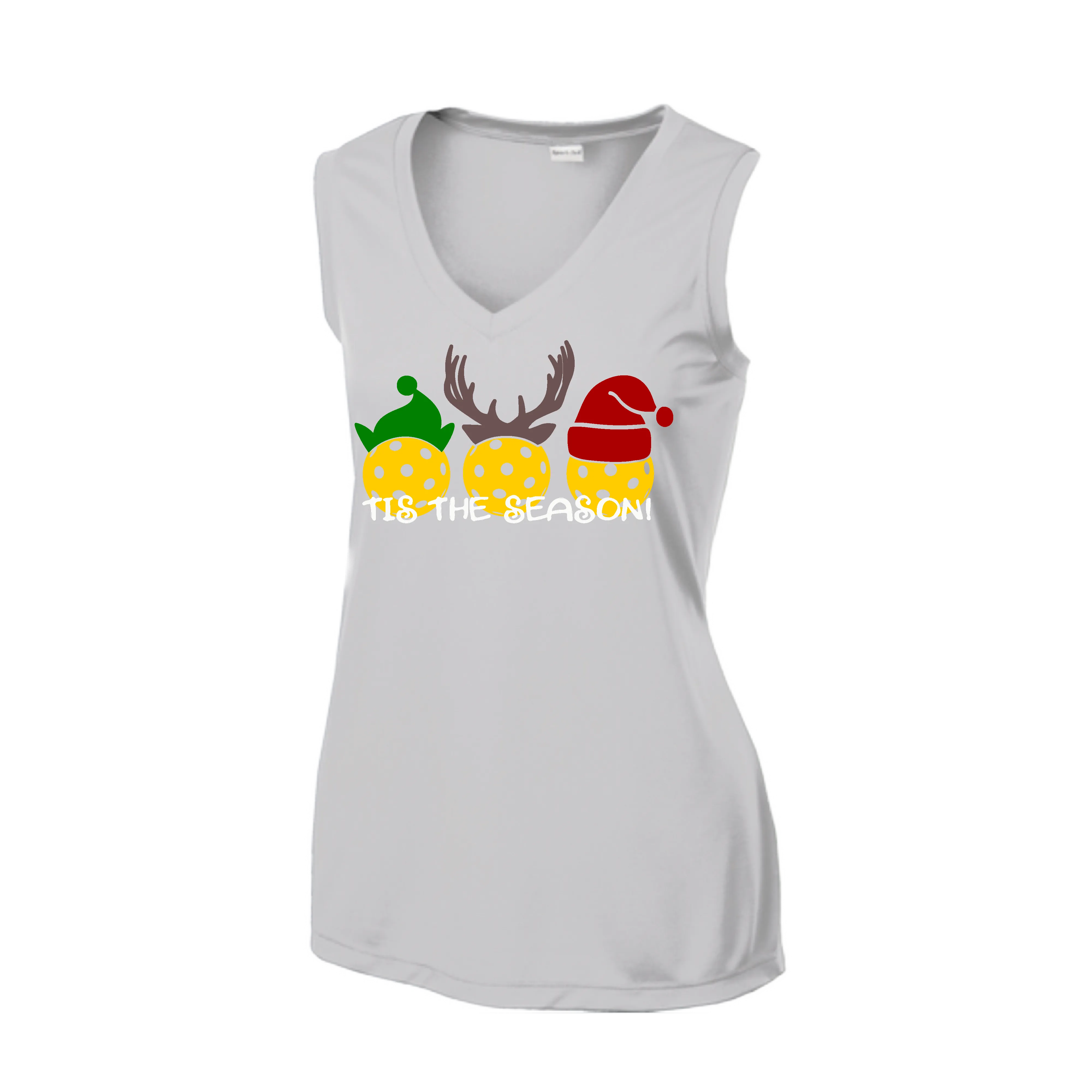 Tis the Season | Women’s Sleeveless Pickleball Shirt | 100% Polyester