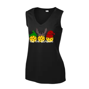 Tis the Season | Women’s Sleeveless Pickleball Shirt | 100% Polyester
