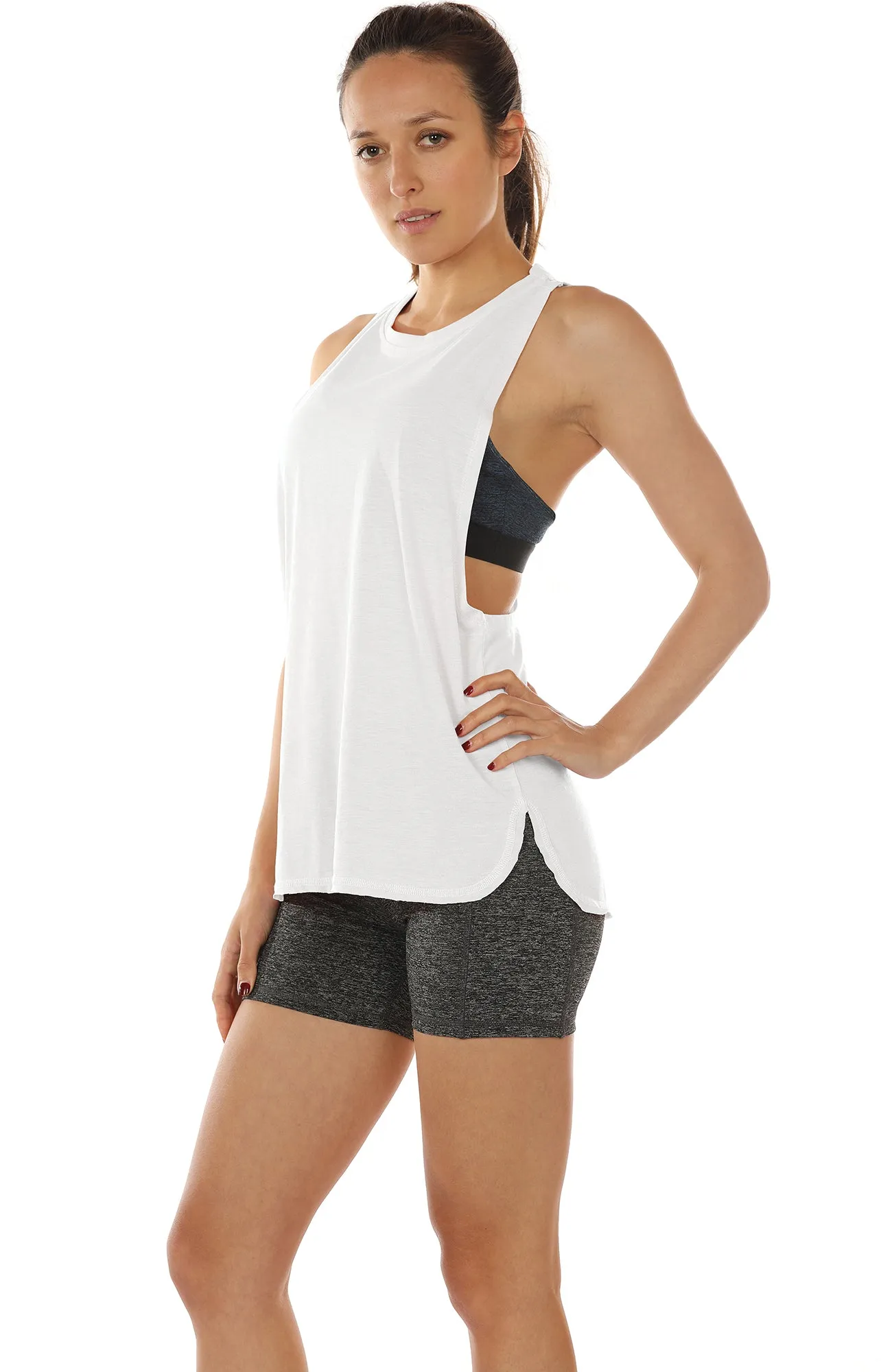TK16-P icyzone Yoga Tops Activewear Workout Clothes Sports Racerback Tank Tops for Women (Pack of 3)