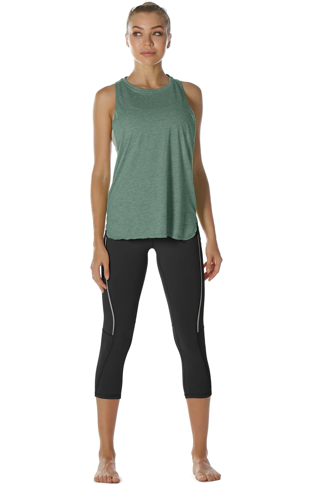 TK16-P icyzone Yoga Tops Activewear Workout Clothes Sports Racerback Tank Tops for Women (Pack of 3)
