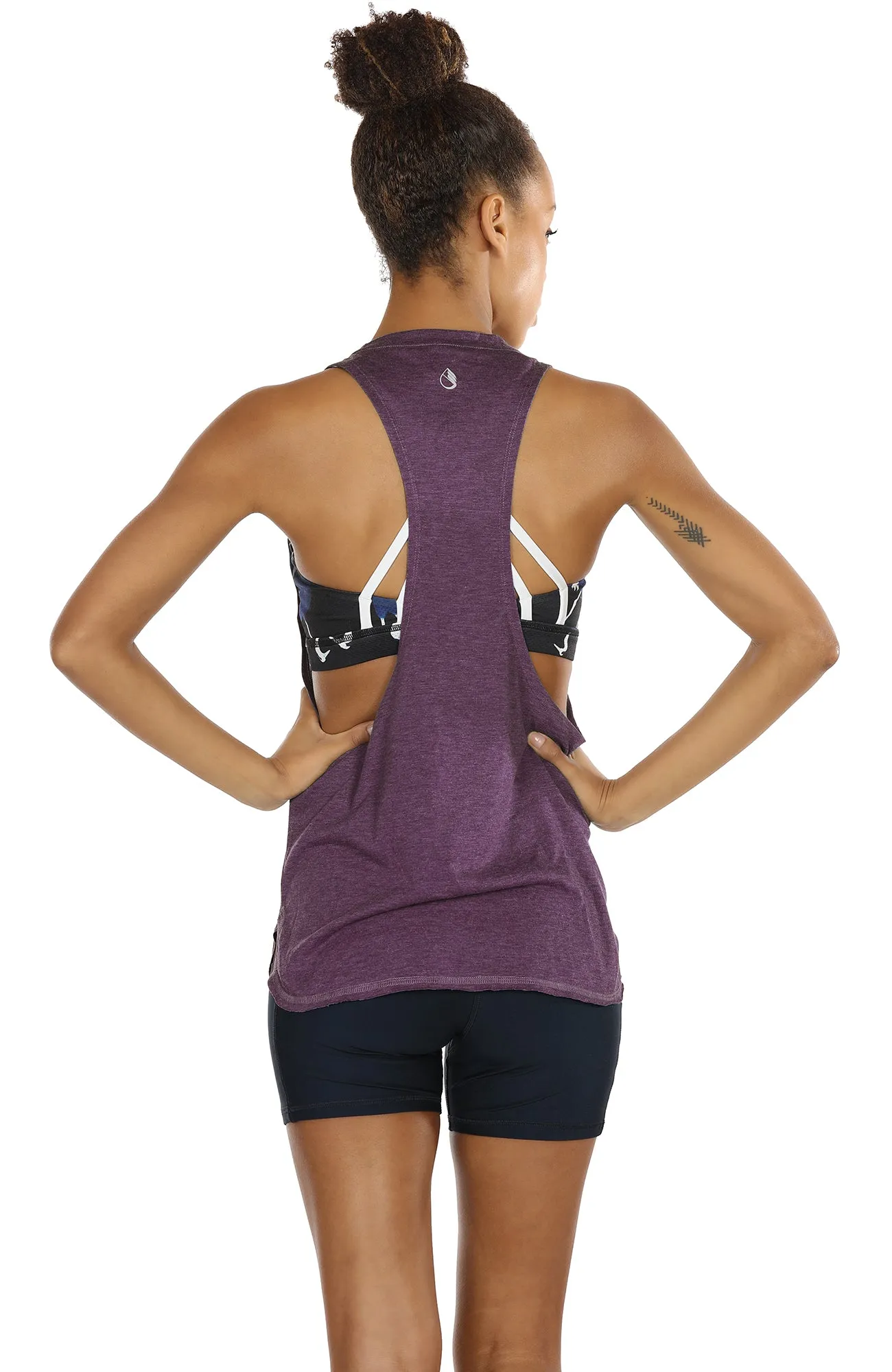 TK16-P icyzone Yoga Tops Activewear Workout Clothes Sports Racerback Tank Tops for Women (Pack of 3)