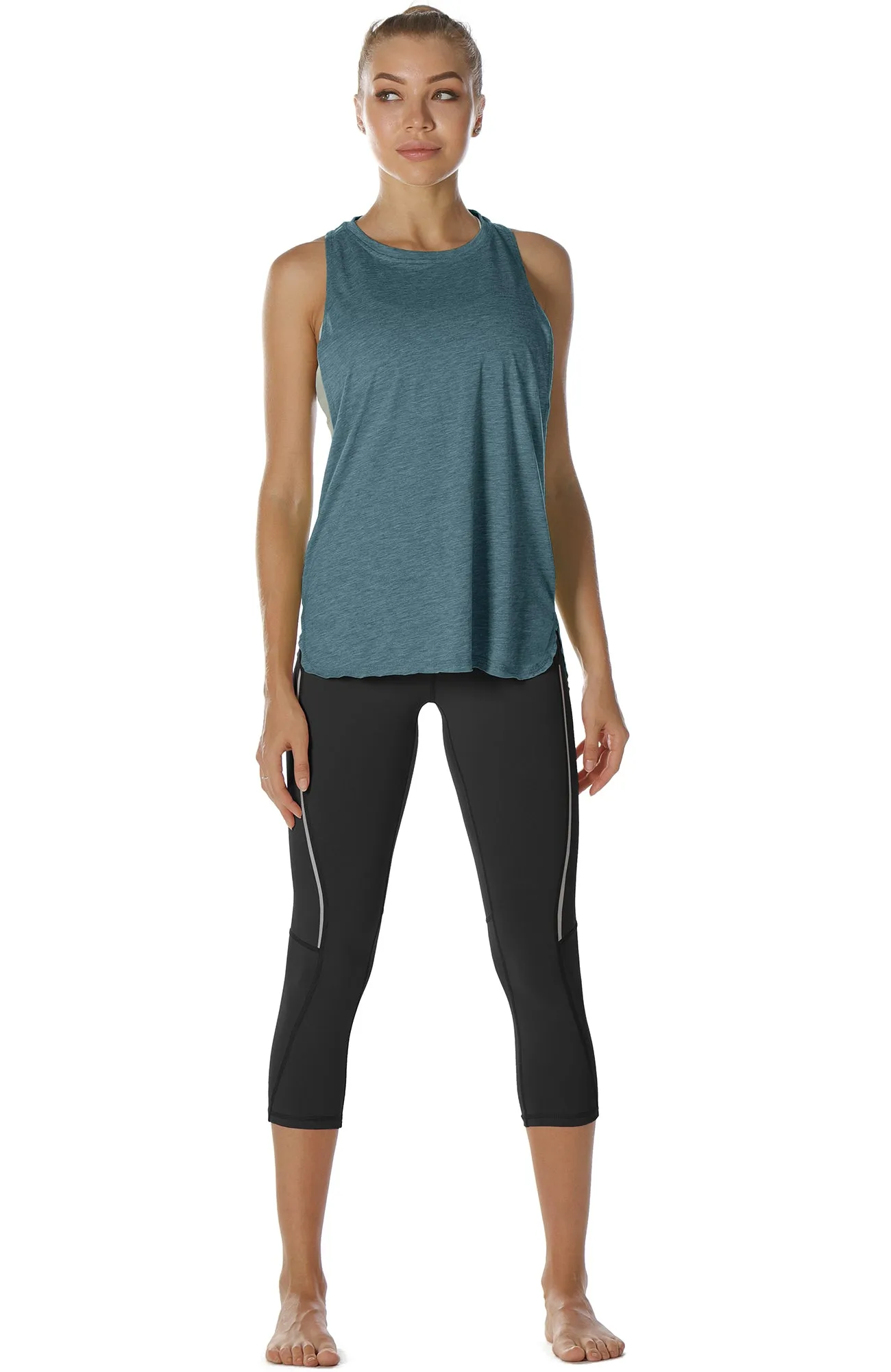 TK16-P icyzone Yoga Tops Activewear Workout Clothes Sports Racerback Tank Tops for Women (Pack of 3)
