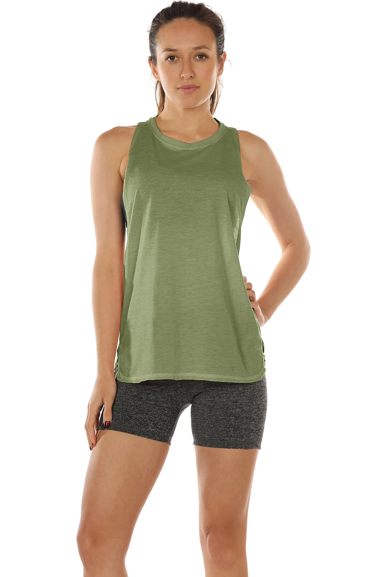 TK16-P icyzone Yoga Tops Activewear Workout Clothes Sports Racerback Tank Tops for Women (Pack of 3)