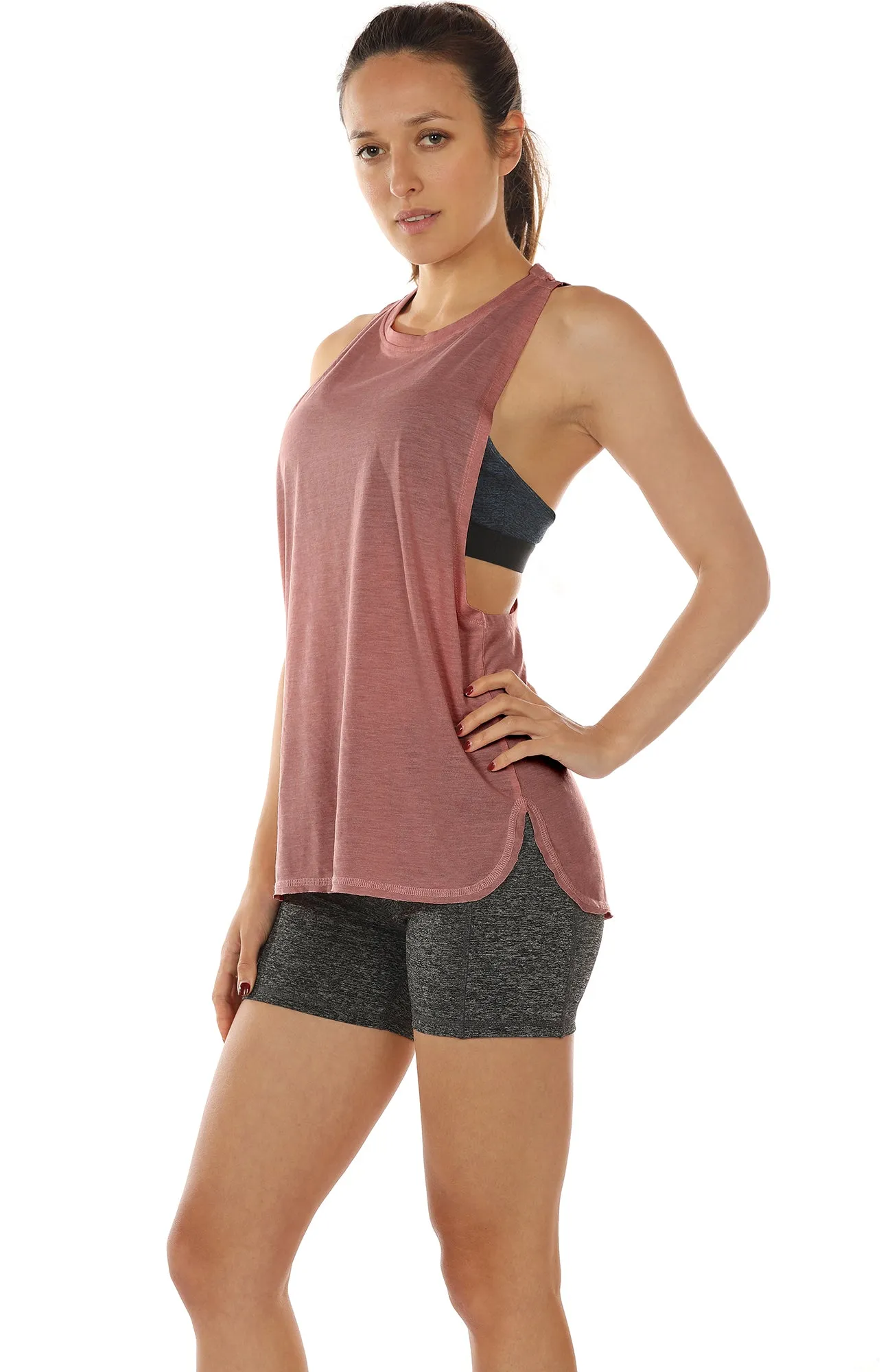 TK16-P icyzone Yoga Tops Activewear Workout Clothes Sports Racerback Tank Tops for Women (Pack of 3)