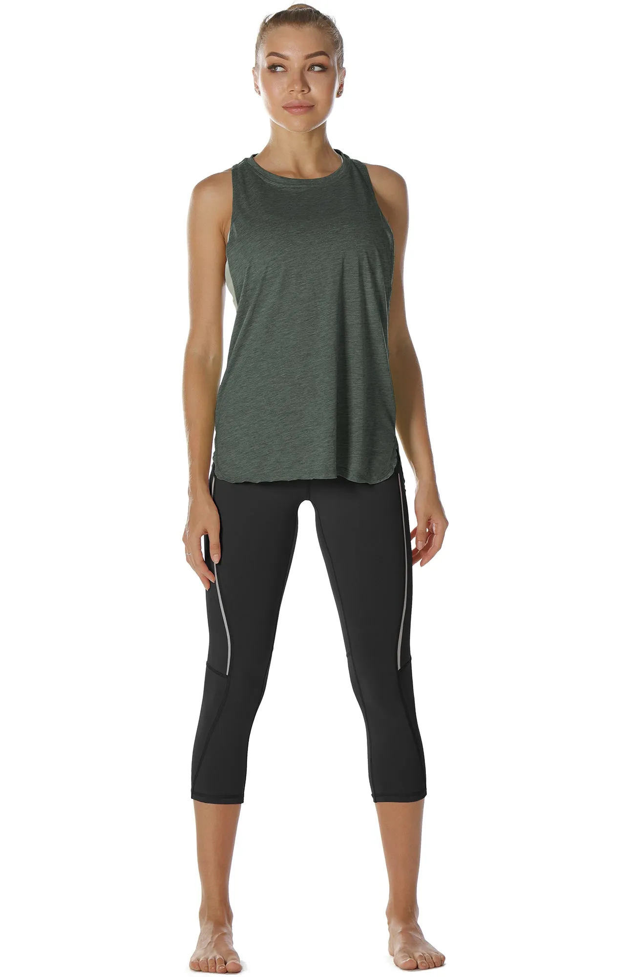 TK16-P icyzone Yoga Tops Activewear Workout Clothes Sports Racerback Tank Tops for Women (Pack of 3)