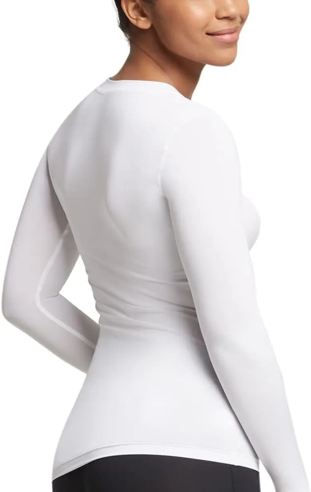 Tommie Copper Womens Compression Long Sleeve V-Neck Shirt | UPF 50, Breathable Activewear for Upper Body Muscle Support