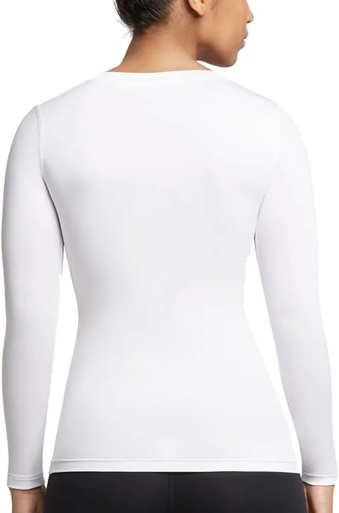 Tommie Copper Womens Compression Long Sleeve V-Neck Shirt | UPF 50, Breathable Activewear for Upper Body Muscle Support