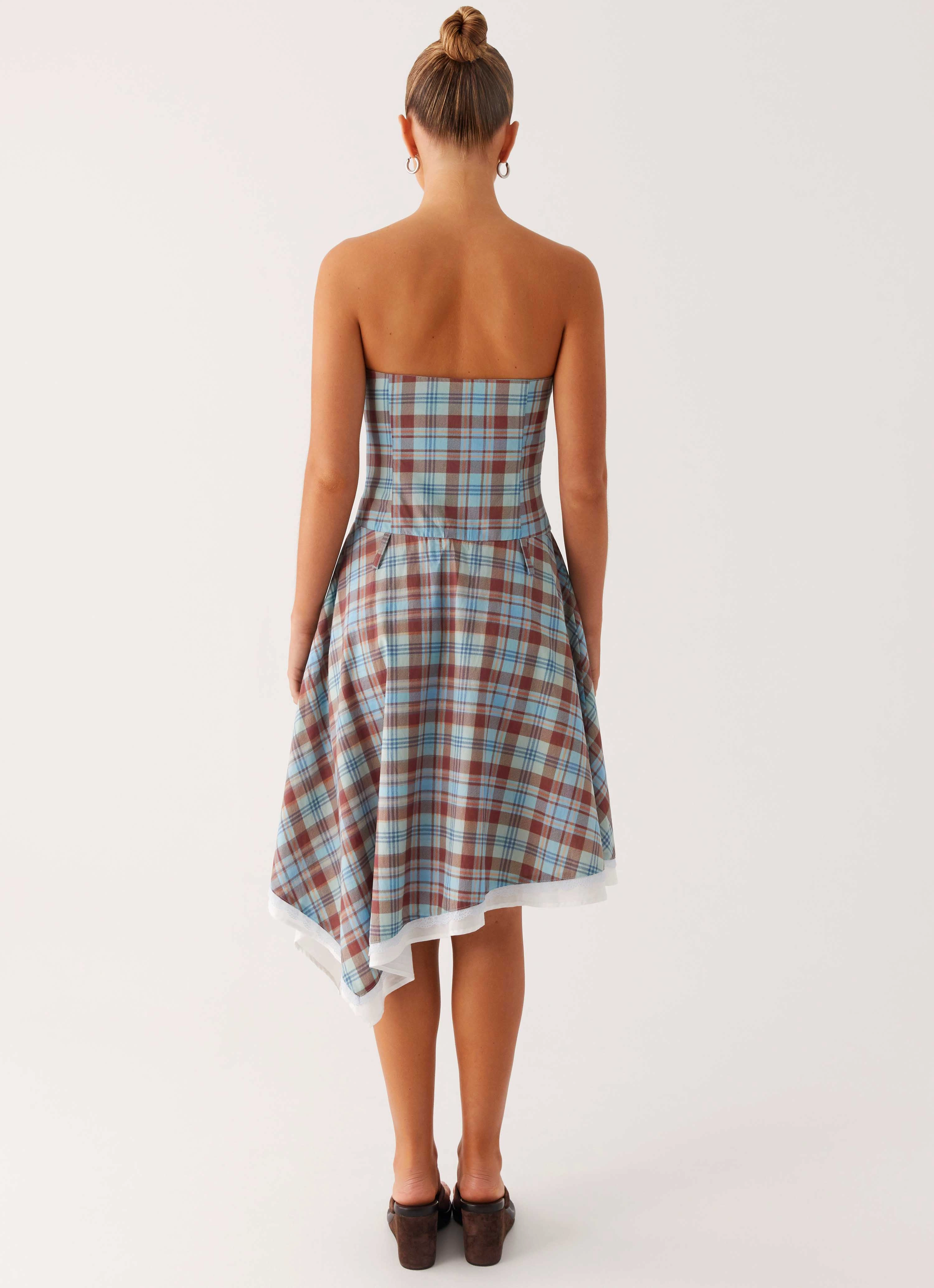 Quick Glam Tonie Strapless Midi Dress - Shoreline Check