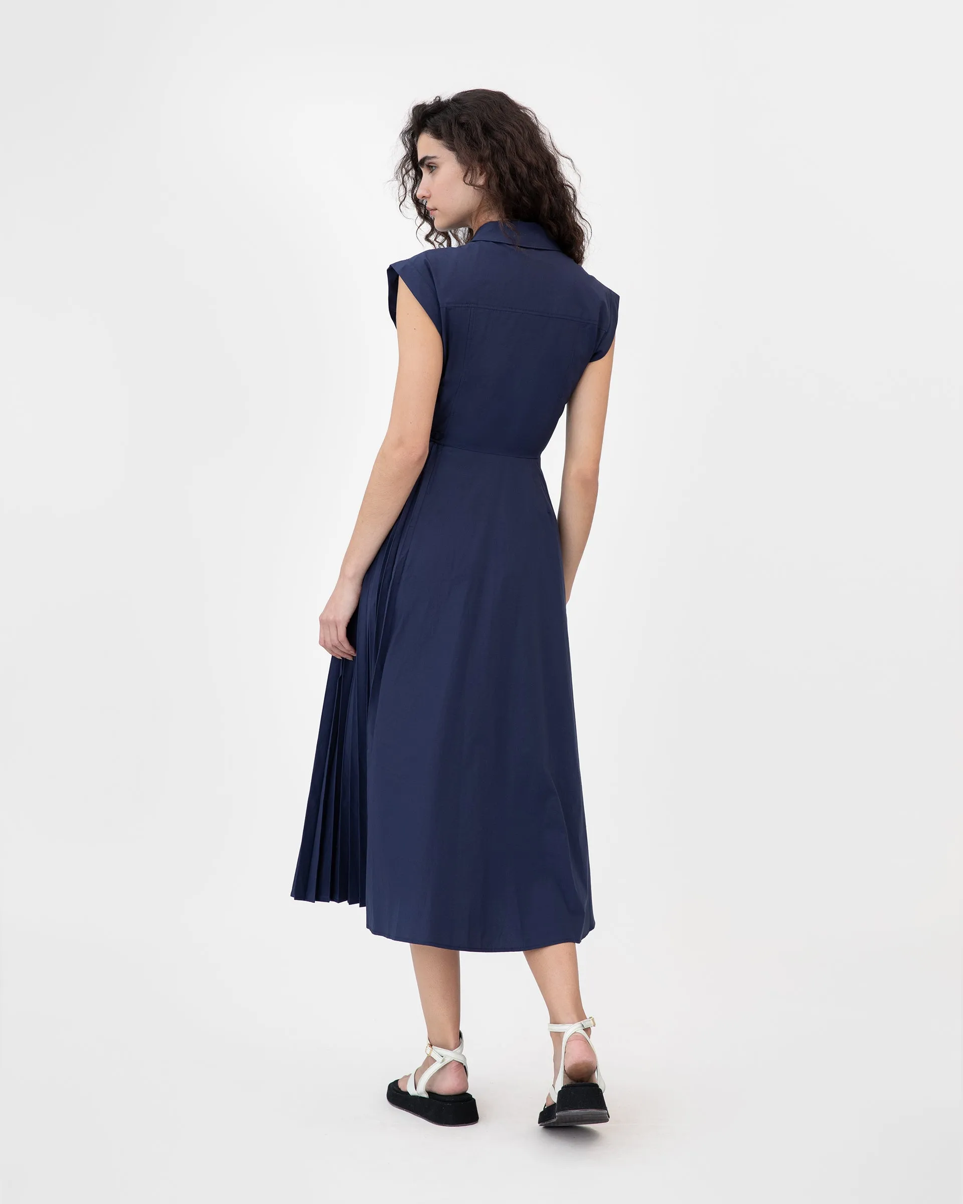 Sporty-Look Midi Shivon Dress