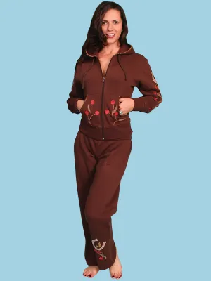 Total Comfort Scully Womens Chocolate 100% Cotton Horseshoe Pants Daily Basic Minimalist Style Holiday Vibes Weekend Warrior Scully Womens Chocolate 100% Cotton Horseshoe Pants
