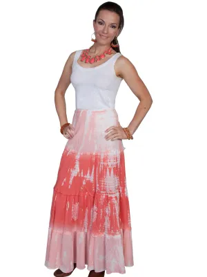 Tough Build Scully Cantina Womens Coral 100% Cotton Full Length Tie Dye Skirt Scully Cantina Womens Coral 100% Cotton Full Length Tie Dye Skirt Cool Day Look