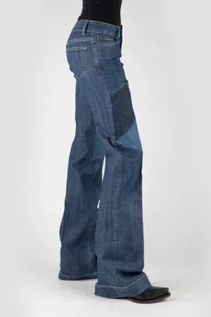 Tough Fabric Stetson Womens 214 Trouser Patchwork Blue Cotton Blend Jeans Everyday Fashion Lover Anti Slip Belt Loops Stetson Womens 214 Trouser Patchwork Blue Cotton Blend Jeans