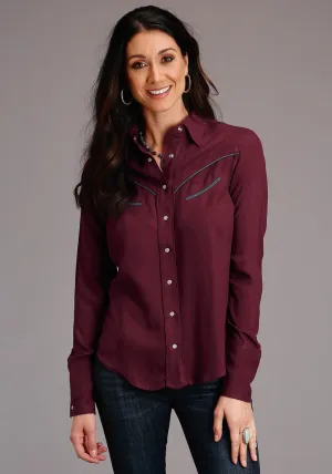 Tough Feel Stetson Womens Deep Wine Rayon/Nylon Western Top L/S Blouse Stetson Womens Deep Wine Rayon/Nylon Western Top L/S Blouse Trendy High Quality Stylish Sunny Vibes