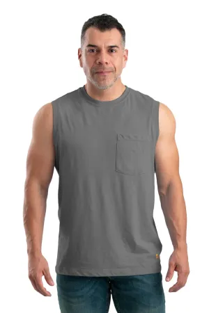 Travel-friendly Berne Mens Grey Cotton Blend Performance Pocket Tee S/L Lightweight Wear Berne Mens Grey Cotton Blend Performance Pocket Tee S/L