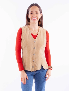 Travel Light Scully Womens Snap Front Old Rust Leather Leather Vest Scully Womens Snap Front Old Rust Leather Leather Vest Essential Wardrobe
