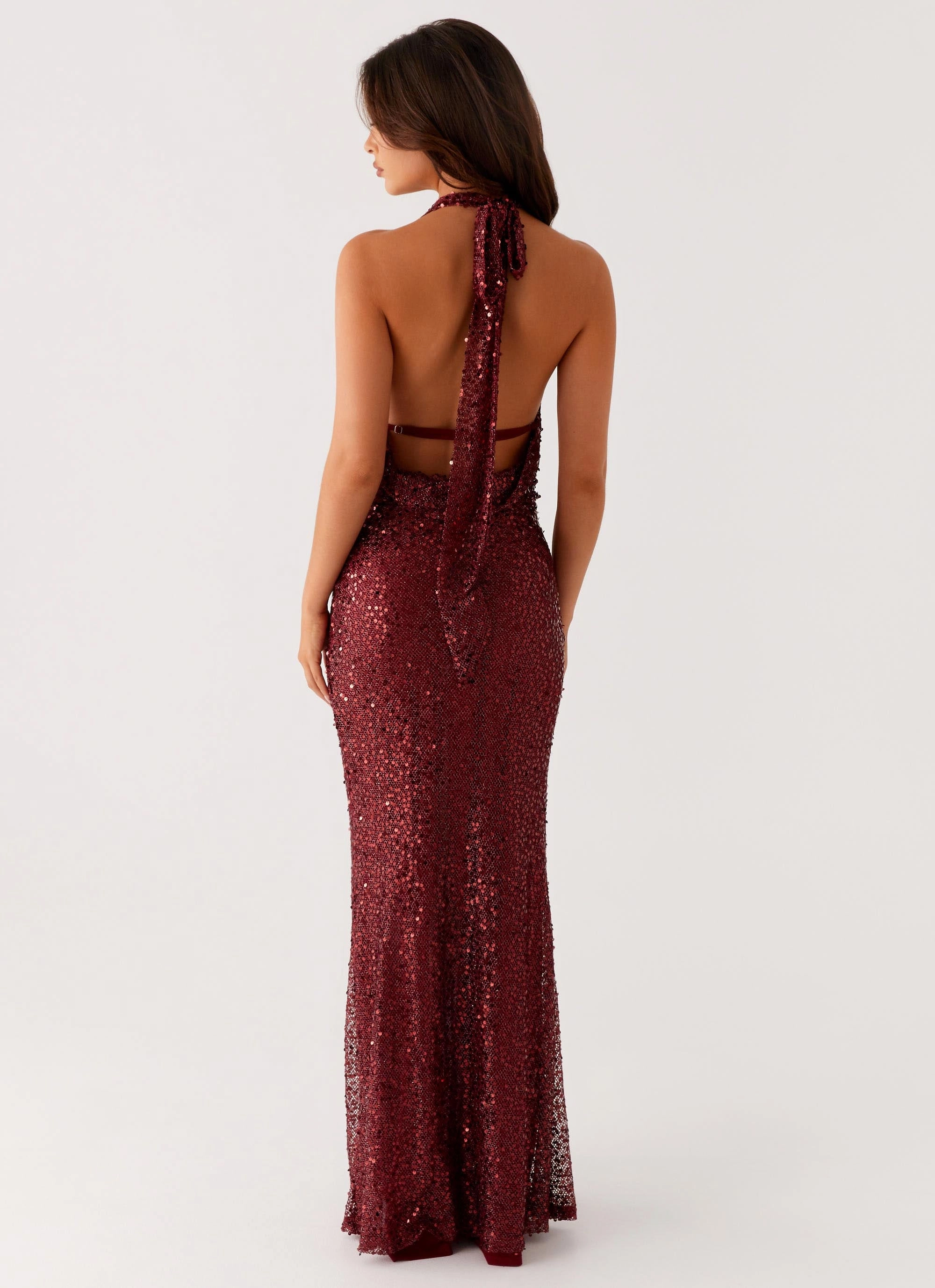 Treasured Sequin Maxi Dress - Fuchsia Dreamy Look Contemporary Vibe