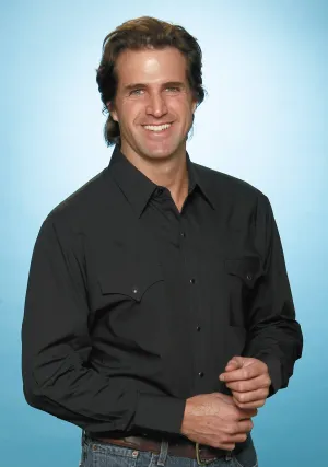 Trendsetting Look Ely and Walker Mens Solid Western Black Poly/Cotton L/S Shirt Ely and Walker Mens Solid Western Black Poly/Cotton L/S Shirt Non Chafe Seams