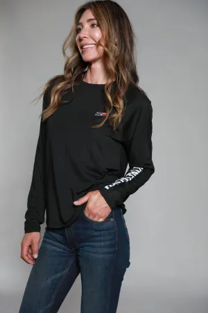 Trendy Comfort Kimes Ranch Womens K1 Tech Tee Black Polyester Blend L/S T-Shirt Kimes Ranch Womens K1 Tech Tee Black Polyester Blend L/S T-Shirt Anniversary Special Classic Look