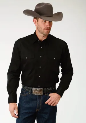 Trendy Comfort Roper Tall Mens Black 100% Cotton 1 Pkt L/S Shirt Roper Tall Mens Black 100% Cotton 1 Pkt L/S Shirt Fall Fashion