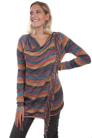 Trendy Comfort Scully Womens Multi-Color Acrylic Crossover Sweater Scully Womens Multi-Color Acrylic Crossover Sweater Fade Resistant Finish