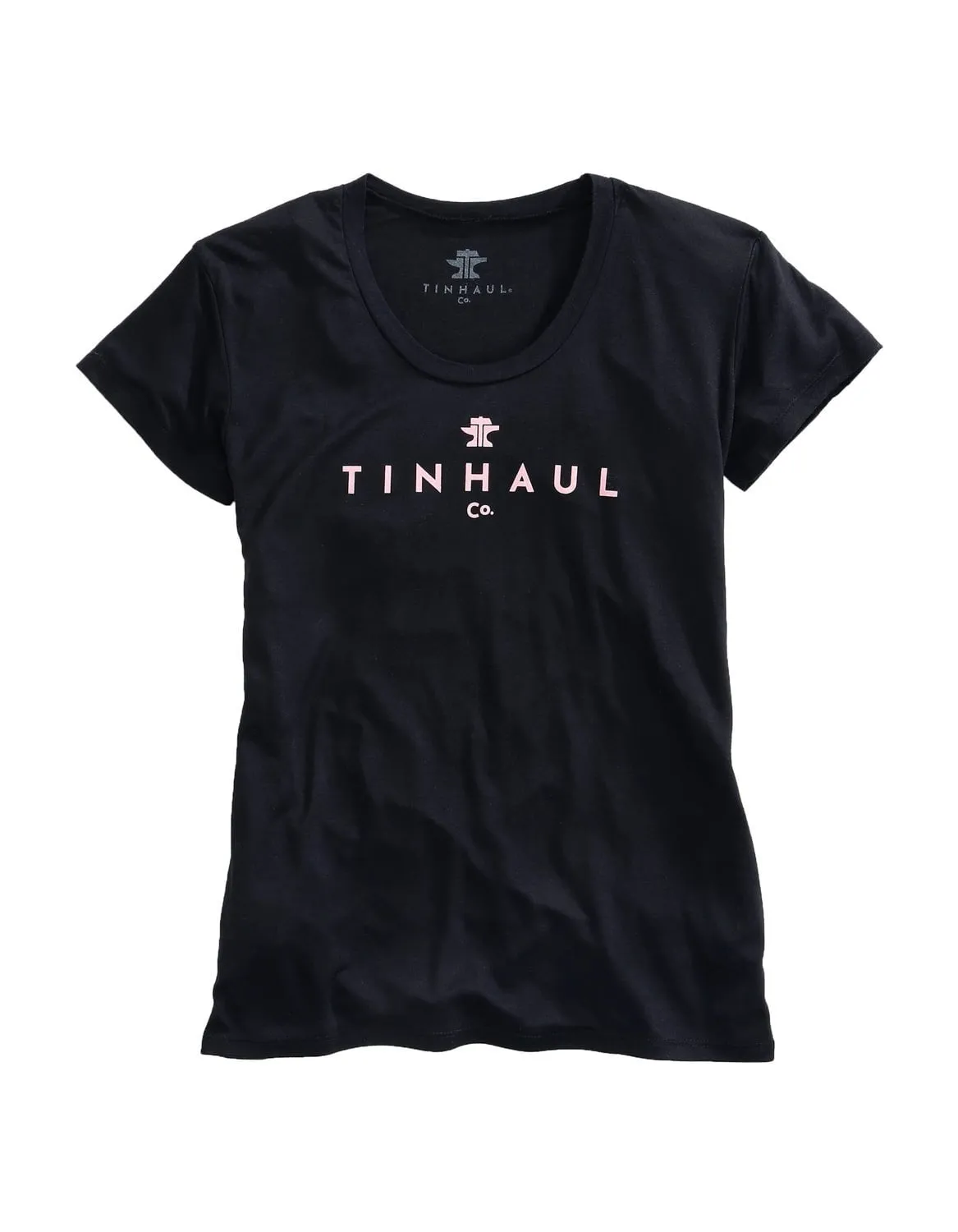 Tin Haul Womens Black Poly/Rayon Anvil and Hammer S/S T-Shirt elegant design