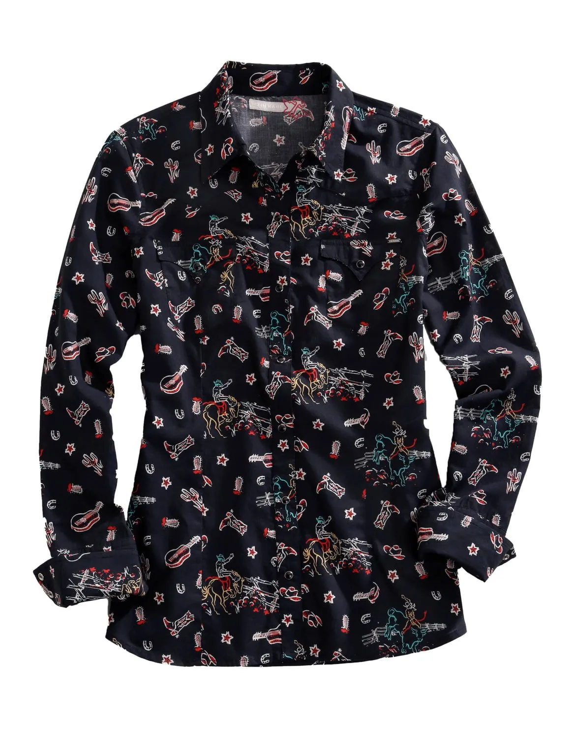 Flexible Movement Urban Edge Tin Haul Womens About The West Black 100% Cotton L/S Shirt
