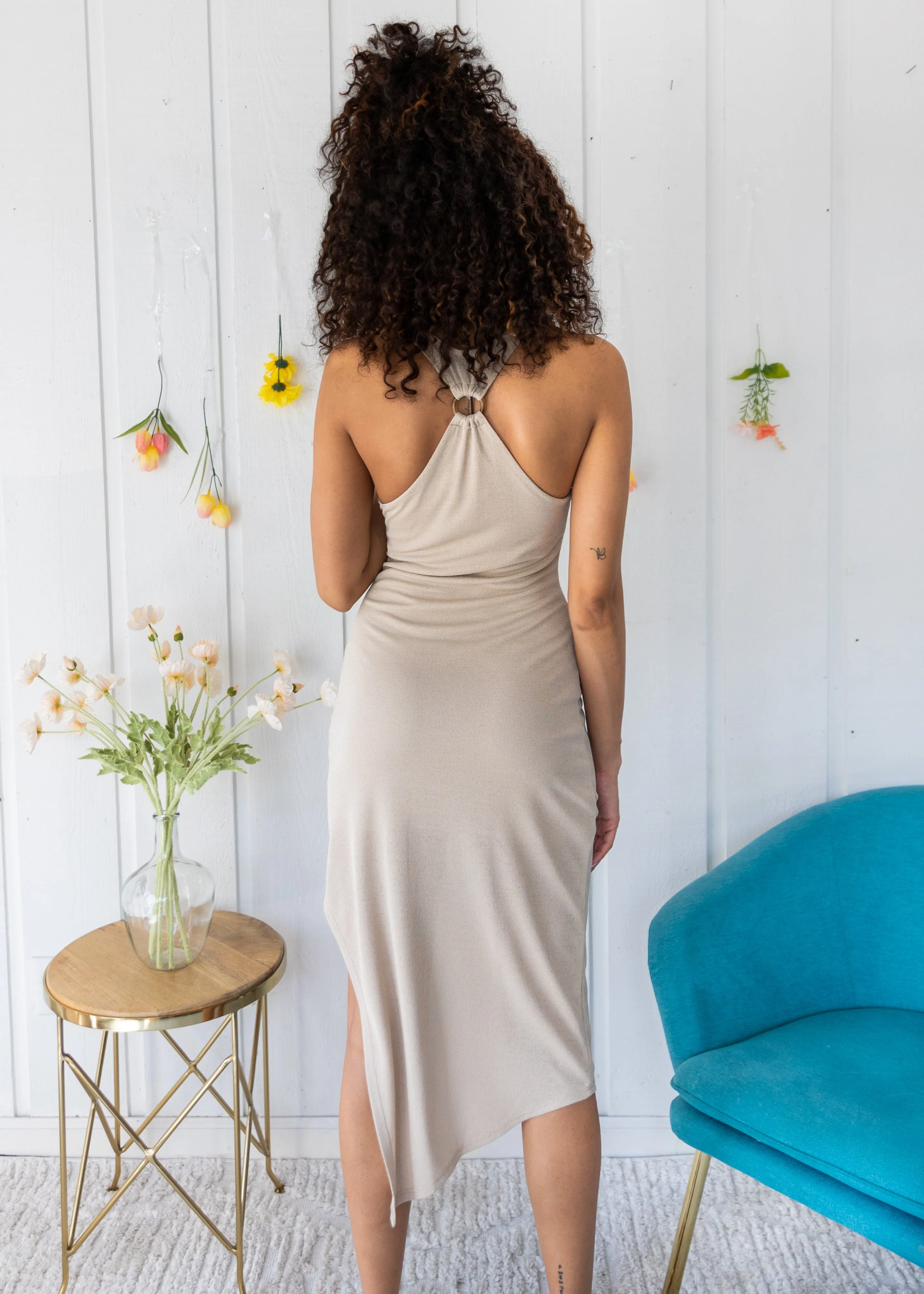 Effortless Comfort Versatile Layers VIXEN HIGH NECK ANGLE HEM DRESS