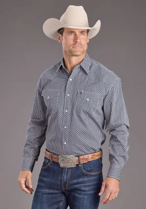 Trendy Layer Stetson Mens Running Diamonds Blue 100% Cotton L/S Shirt Stetson Mens Running Diamonds Blue 100% Cotton L/S Shirt Wrinkle-Resistant