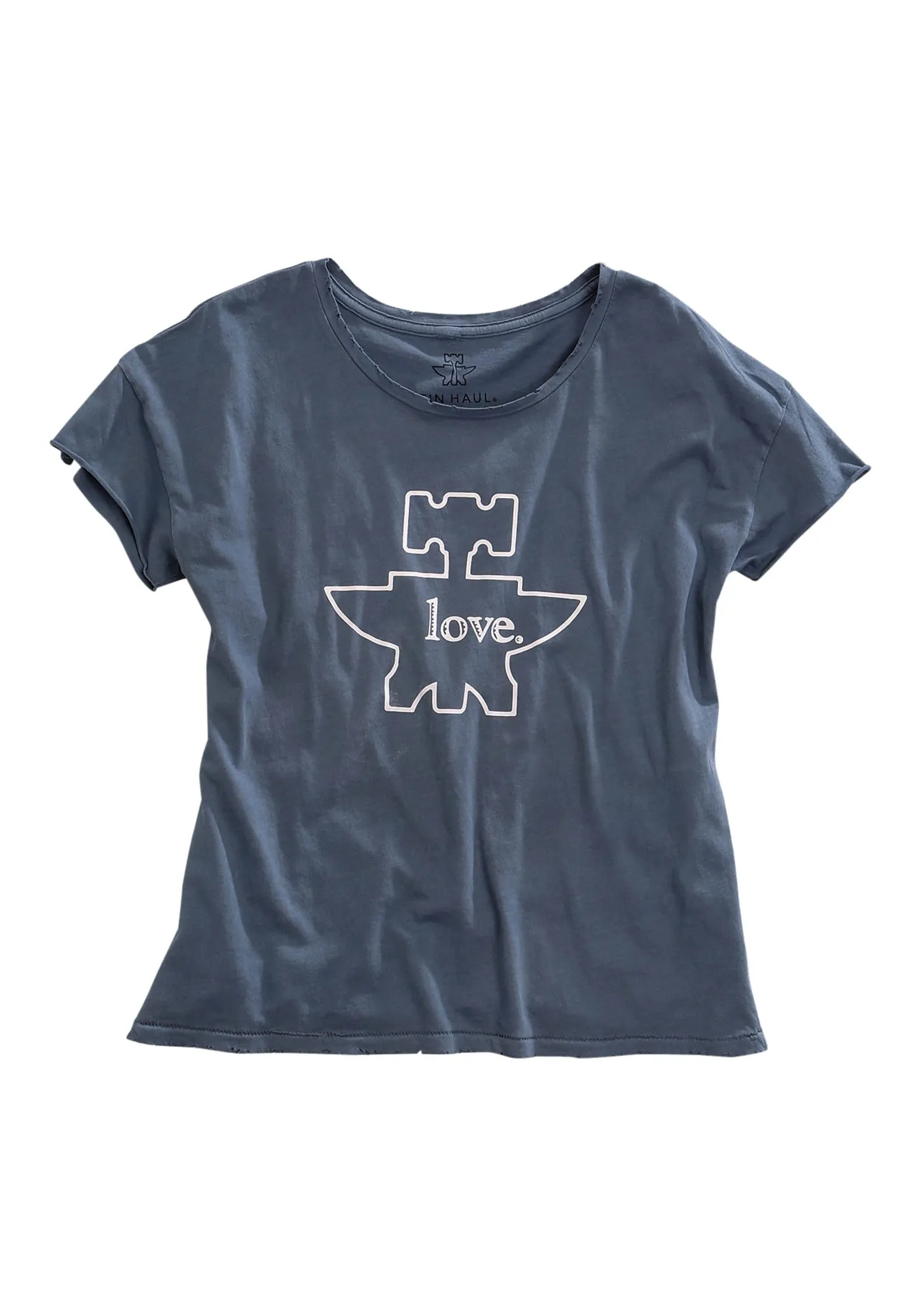 Trendy Comfort Tin Haul Womens Love Anvil Logo Denim Blue 100% Cotton S/S T-Shirt