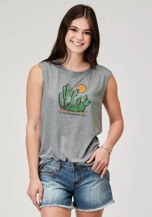 Trendy patterns Roper Womens Never Desert You Cactus Grey Poly/Cotton S/L Tank Top Roper Womens Never Desert You Cactus Grey Poly/Cotton S/L Tank Top Loose style