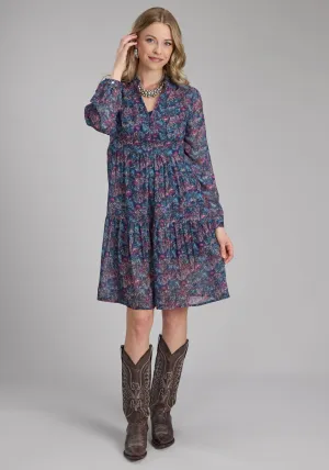Trendy Spark Roper Womens Gem Floral Multi-Color 100% Polyester L/S Dress Wear It All Roper Womens Gem Floral Multi-Color 100% Polyester L/S Dress