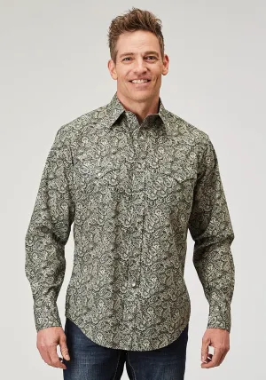 Trendy Trends Roper Mens 1901 Estampa Paisley Green 100% Cotton L/S Shirt Roper Mens 1901 Estampa Paisley Green 100% Cotton L/S Shirt Unmatched comfort