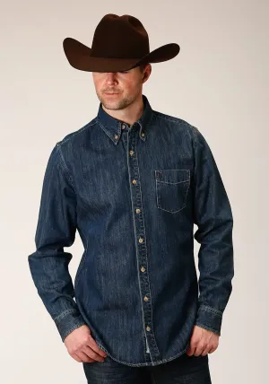 Trendy Trends Stetson Mens Medium Blue 100% Cotton Denim BD L/S Shirt Stetson Mens Medium Blue 100% Cotton Denim BD L/S Shirt Versatile Look Quick-Dry