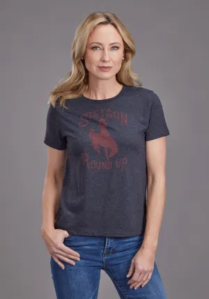 Trendy Wear Stetson Womens Round Up Black Cotton Blend S/S T-Shirt Stetson Womens Round Up Black Cotton Blend S/S T-Shirt Flexible Shoulder Construction