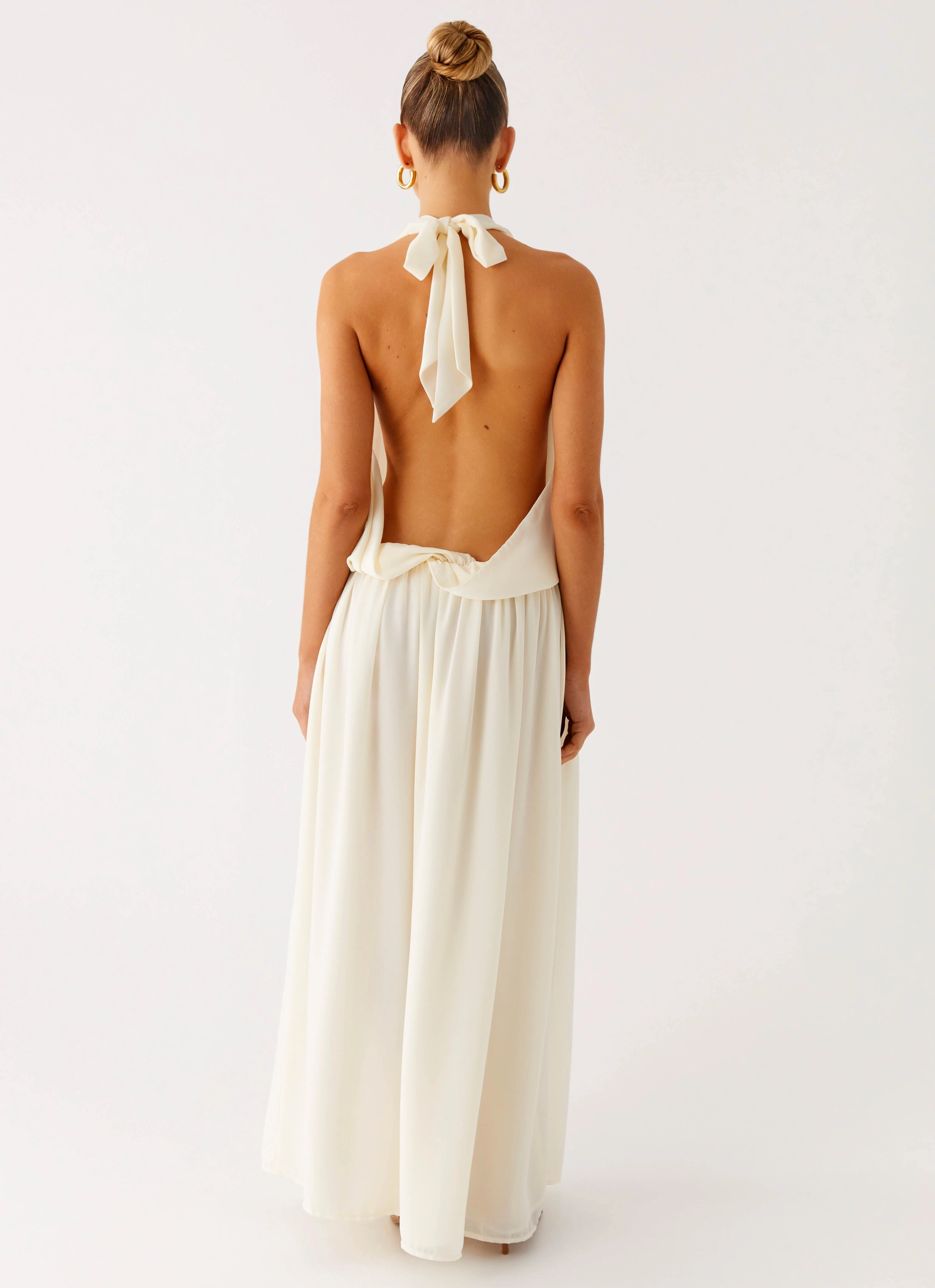Narlah Halter Maxi Dress - Ivory Light Base